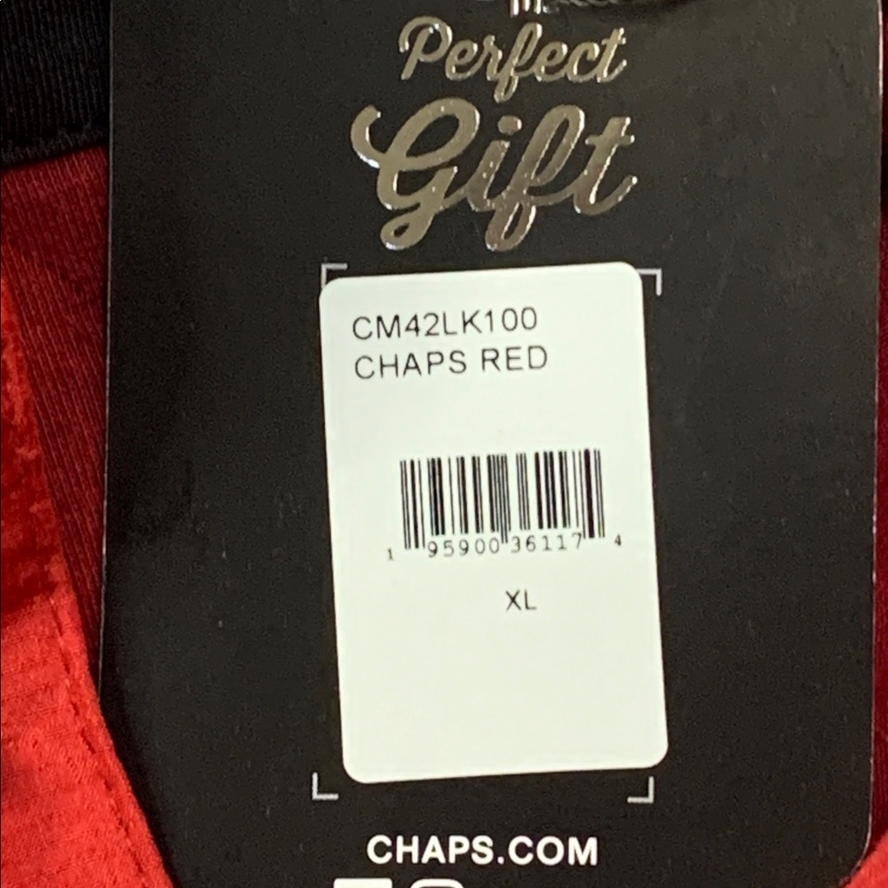 Chaps Quilted Pullover Shirt 1/4 Snap Red Long Sleeve Mock Neck Men’s XL NWT - Picture 5 of 8